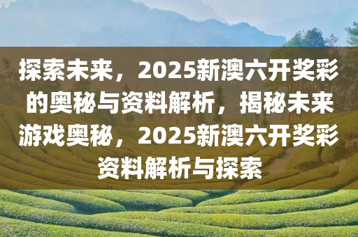 探索未来，新奥六开彩资料2046的数字世界与智慧生活